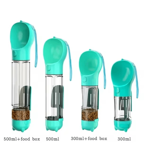 3-in-1 Portable Dog Water Bottle with Food Dispenser & Bowl