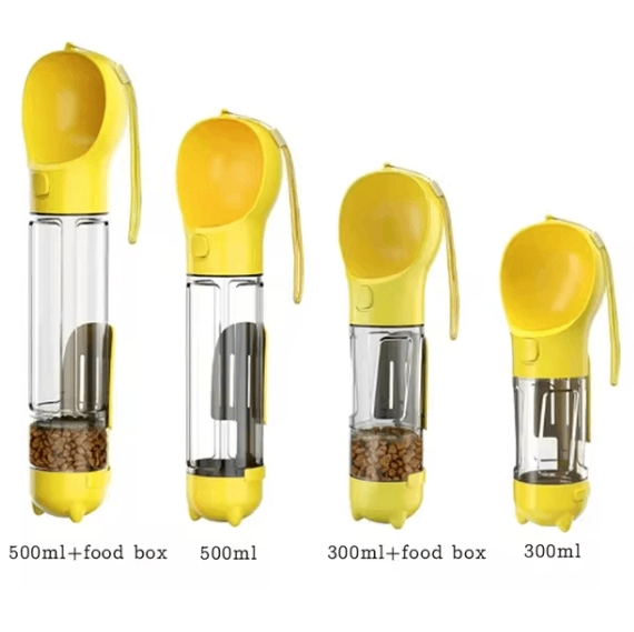 3-in-1 Portable Dog Water Bottle with Food Dispenser & Bowl