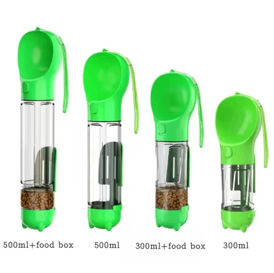 3-in-1 Portable Dog Water Bottle with Food Dispenser & Bowl