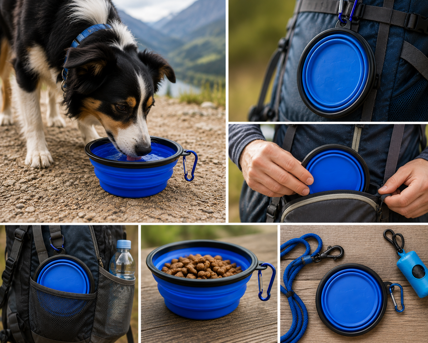 2-Pack Collapsible Dog Bowls — Portable Food & Water Bowls for Travel