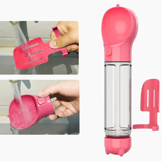 3-in-1 Portable Dog Water Bottle with Food Dispenser & Bowl