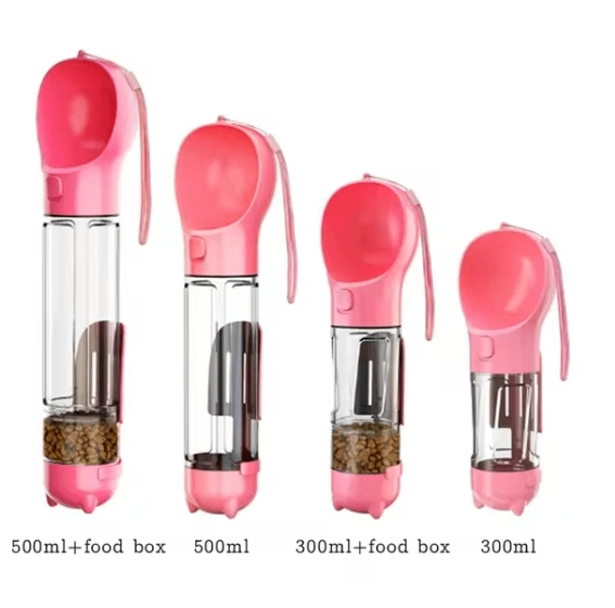 3-in-1 Portable Dog Water Bottle with Food Dispenser & Bowl
