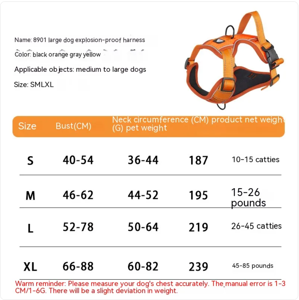 Reflective Dog Harness — No-Pull Safety Vest for Night Walks & Outdoor Adventures